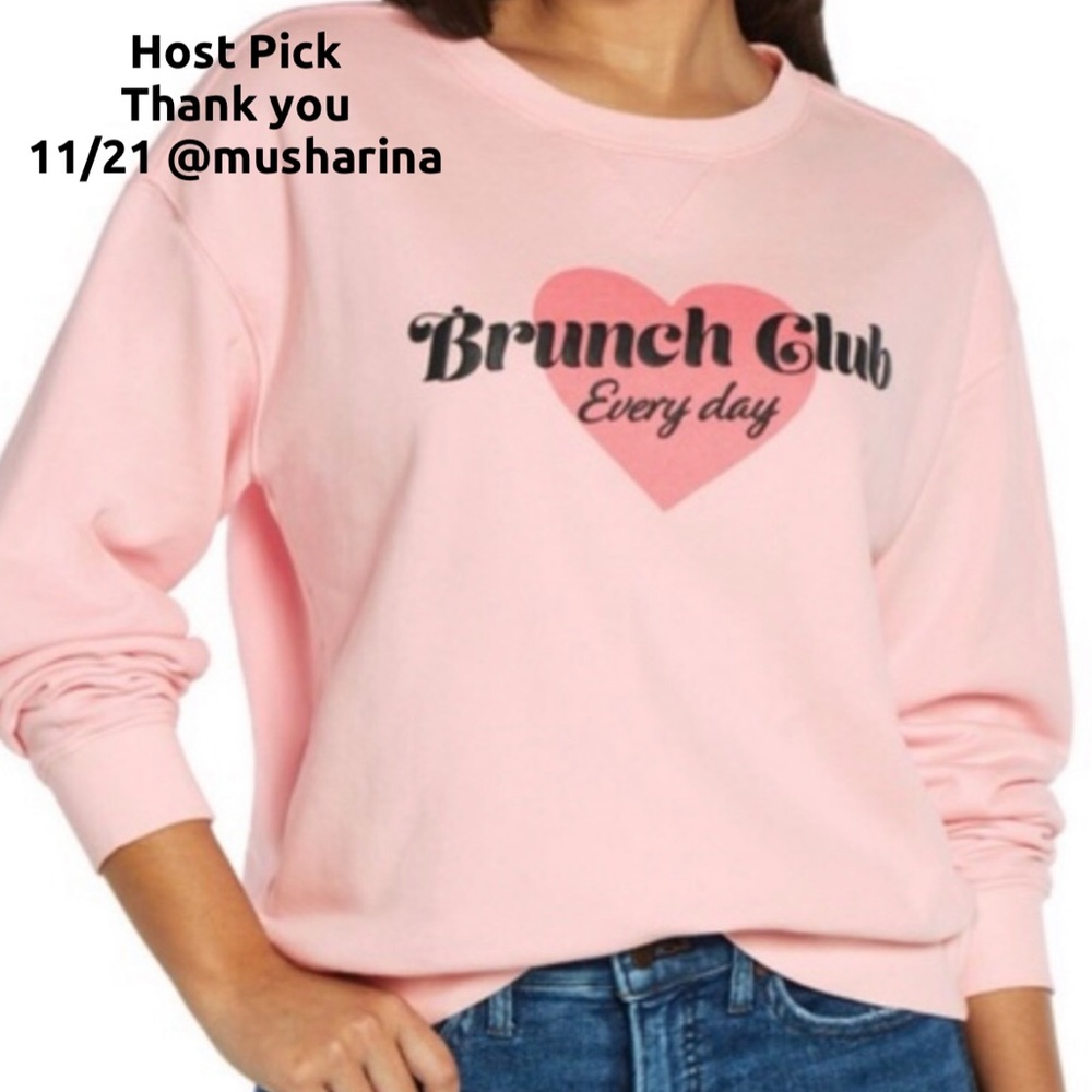 WildFox the Brunch club  Heart Graphic crew neck Sweatshirt size Small N…